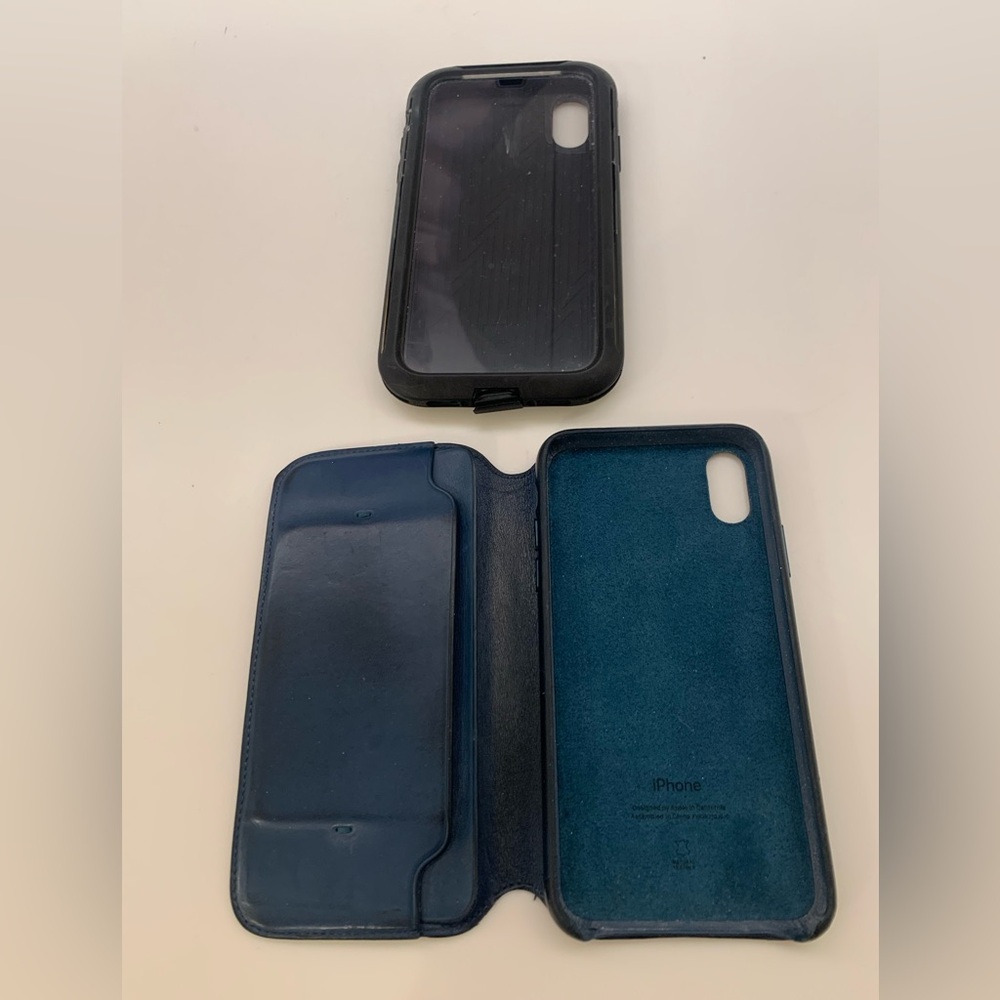 2 iPhone X Cases Apple Brand And Under Armor Black / Dark Navy Blue